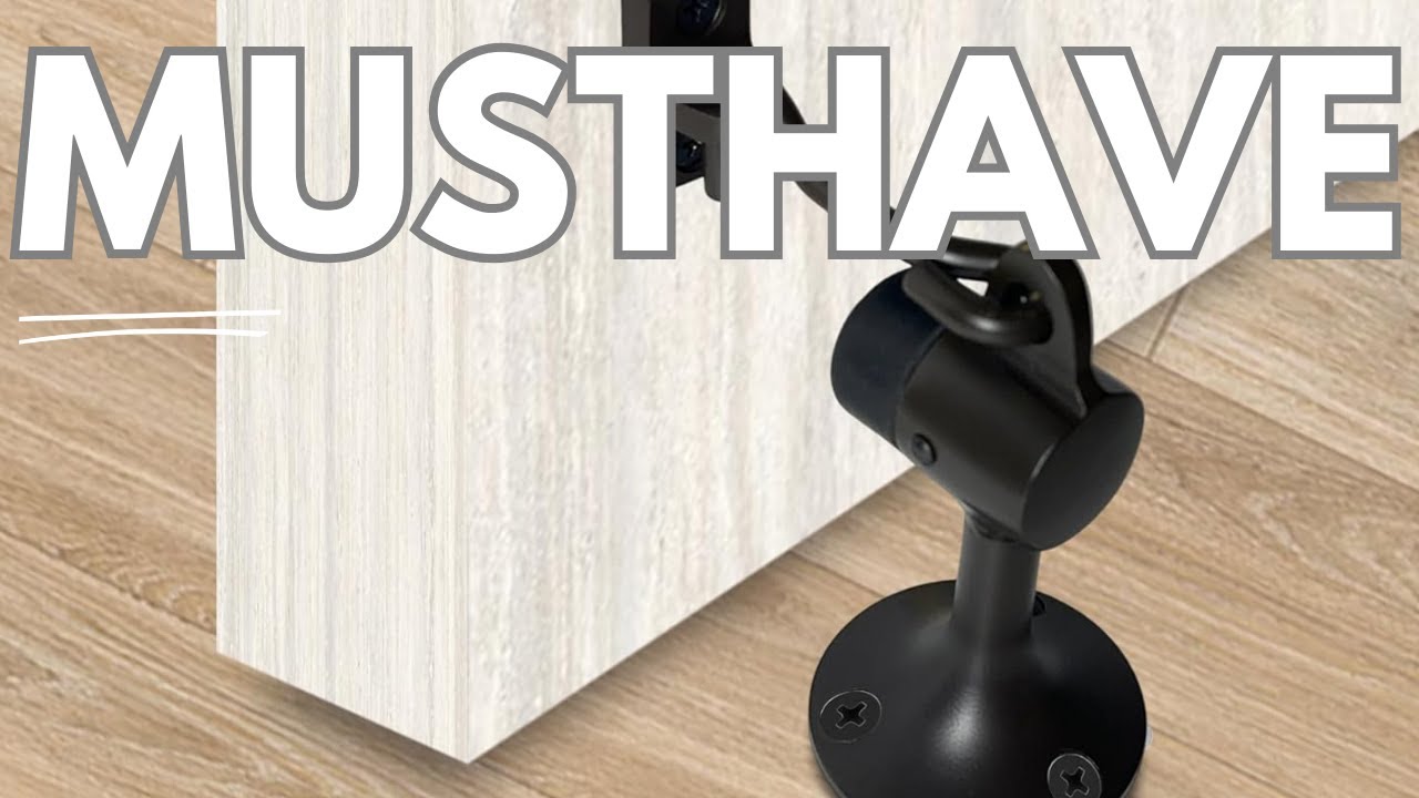 🛑 QCAA Brass Door Stop! Heavy Duty, Easy Install & Stylish Matte Black Finish