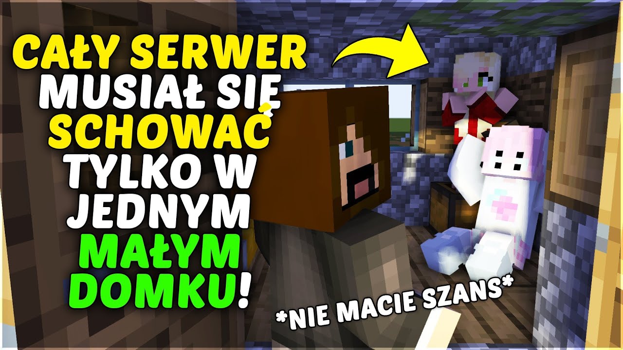 60 WIDZ&Oacute;W SCHOWAŁO SIĘ W MAŁYM DOMKU OSTATNI WYGRYWA 1000ZŁ W MINECRAFT!