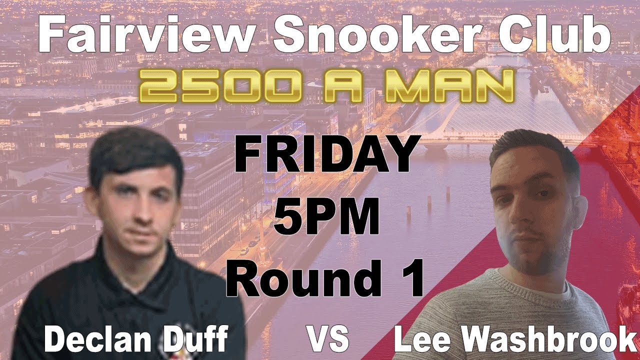 Declan DUFF V Lee WASHBROOK - Last 16 - Blackball Pool - Fairview Snooker Club Dublin