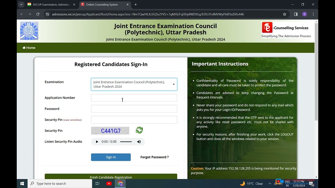 how to fill form jeecup-2024