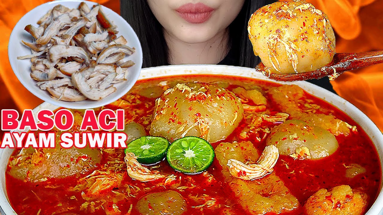 ASMR BASO ACI AYAM SUWIR KUAH PEDAS | ASMR INDONESIA