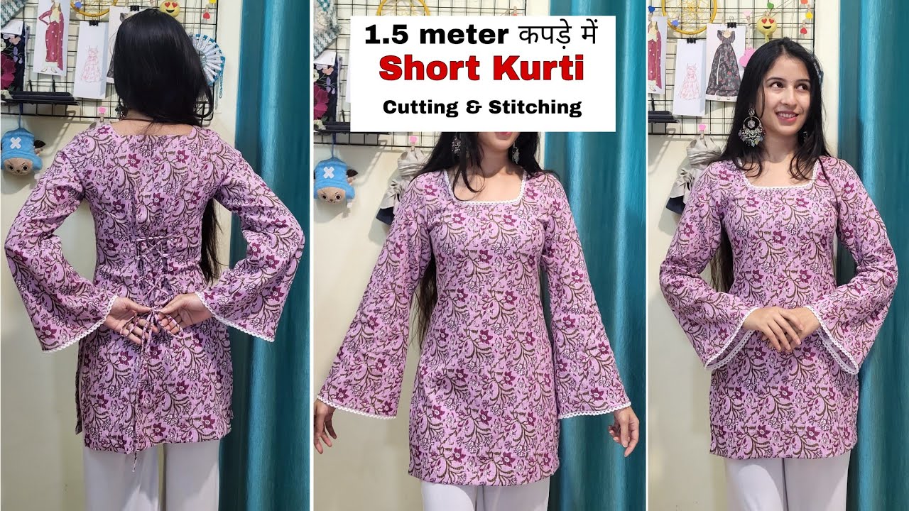 Viral Trending short kurti cutting and stitching / very easy step by step