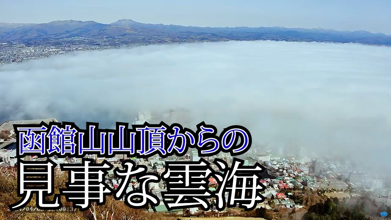 【見事な雲海！】雲に覆われた函館山からの景色 ～タイムラプス～ 2024.4.8