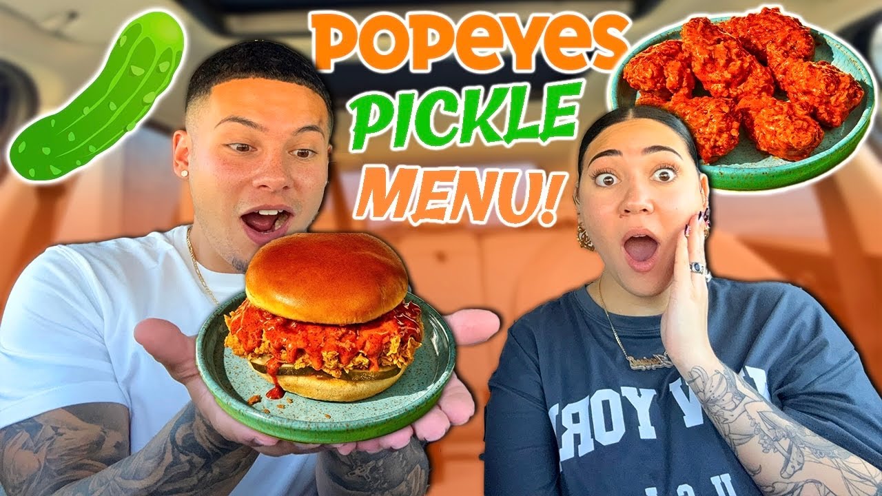 Trying Popeyes NEW PICKLE Menu!!
