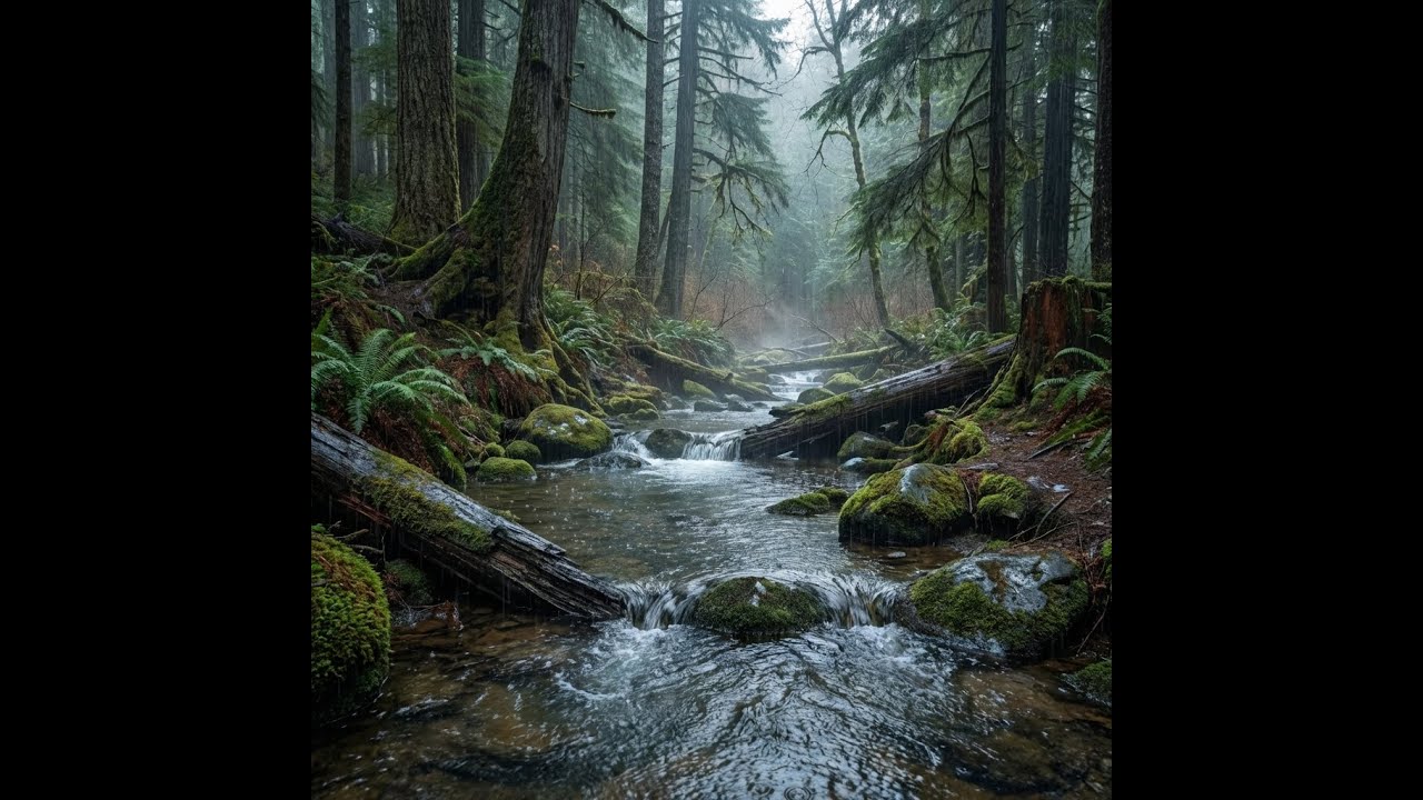 Gentle Rain & Flowing Stream Sounds | Relax, Sleep, Focus