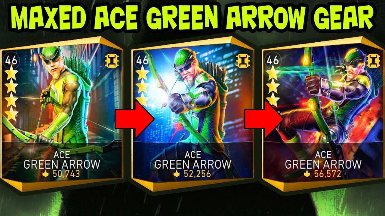 Injustice 2 Mobile. MAXED OUT GEAR on Ace Green Arrow. Look Change and Gameplay.
