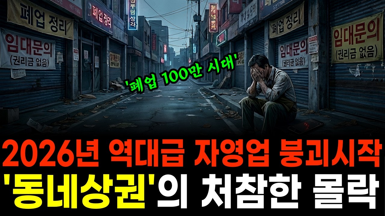 [경제이슈] 2026년 역대급 자영업 붕괴의 시작, 평범했던 '동네상권'의 처참한 몰락