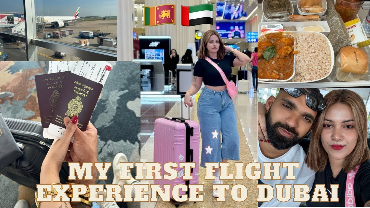 දවසින් Dubai වලට visa ගත්තා😍My first flight experience Emirates EK648🇱🇰🇦🇪CMB - DXB