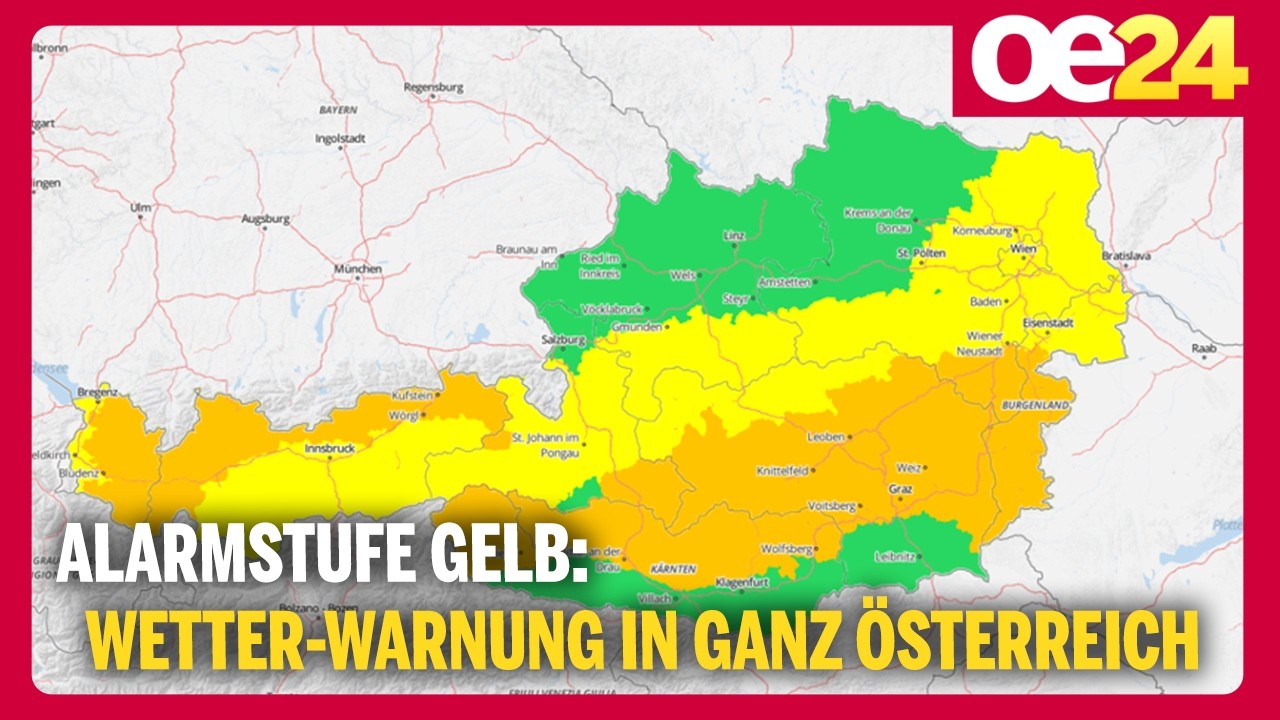 Alarmstufe Gelb: Wetter-Warnung in ganz &Ouml;sterreich