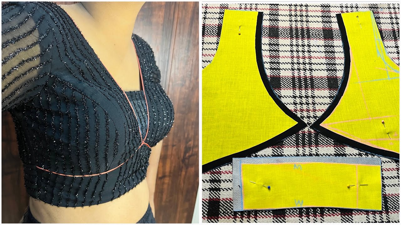 Princesses Cut Blouse With Belt/Front V neck Back V Leaf Neck/Cutting And Stitching Part 1 #Shahnaj