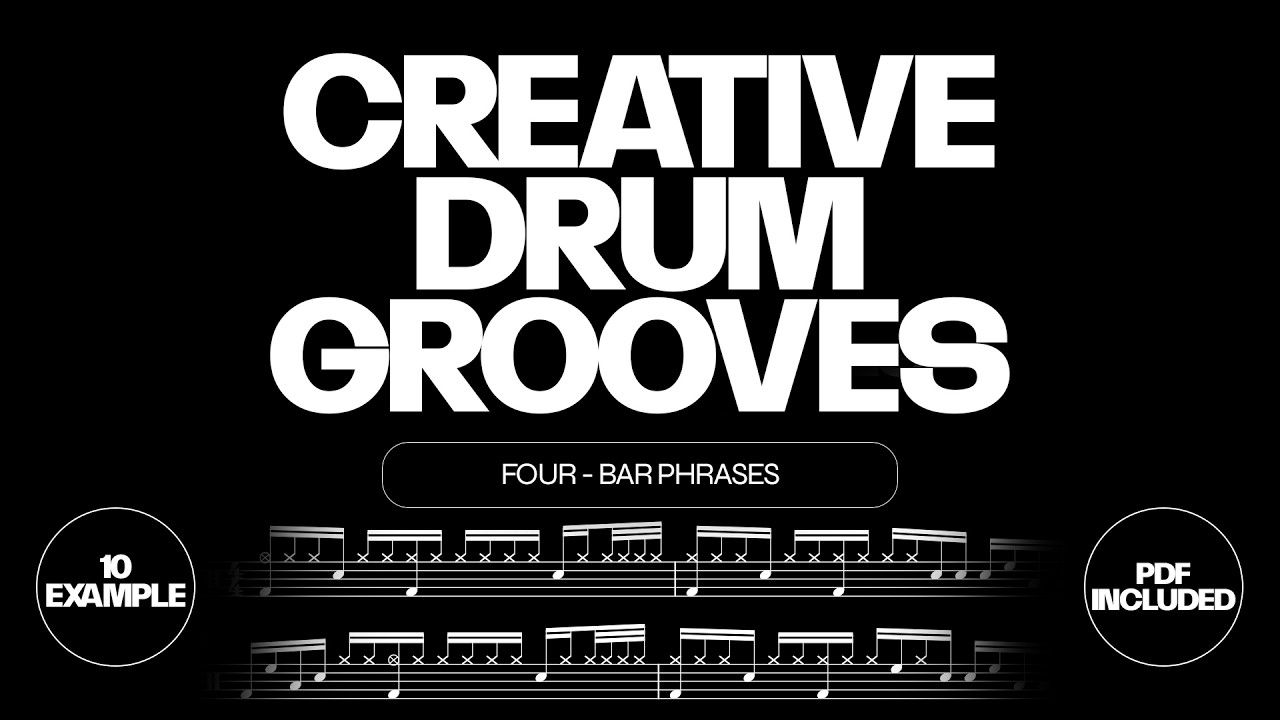 10 CREATIVE Drum Grooves | 4-Bar Phrases | Sheet Music