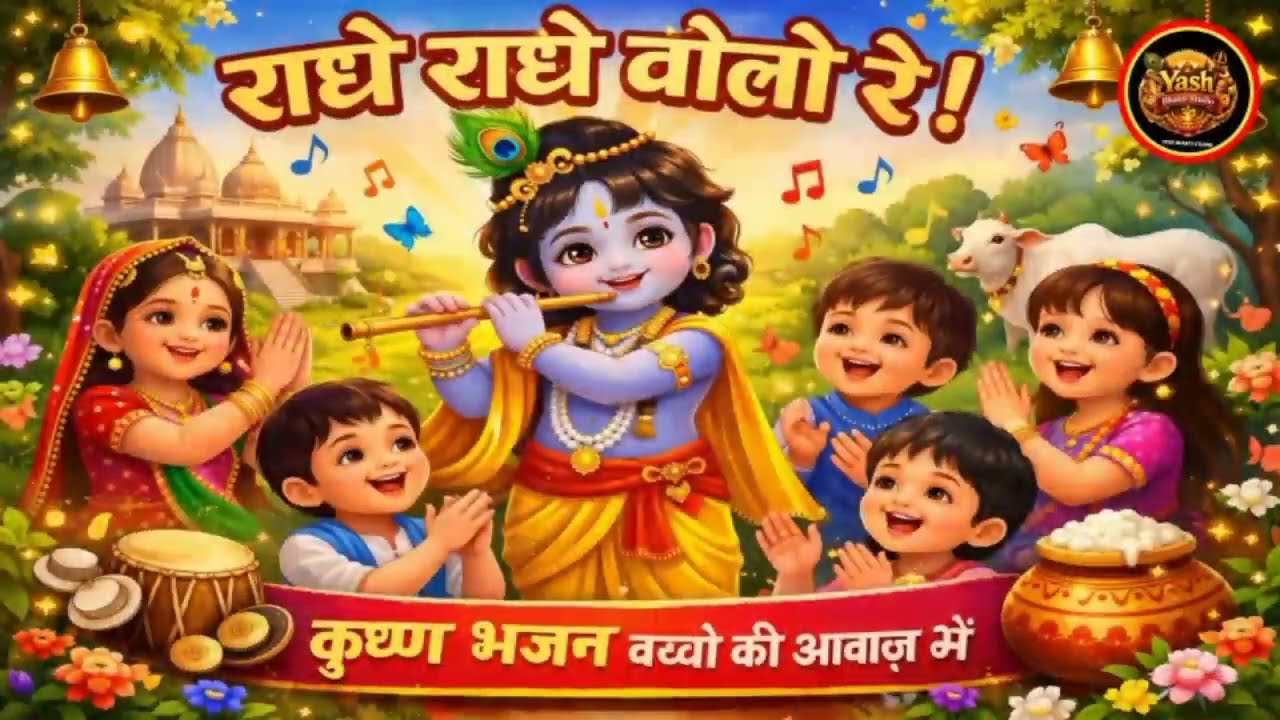 सुबह सुबह सुनें Cute Kids Krishna Bhajan 🦚 | राधे राधे बोलो रे | Makhan Chor Nandlala Song | #song