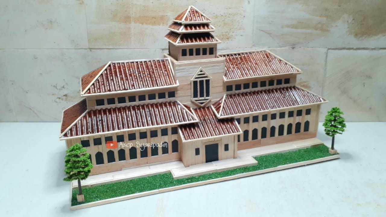 Miniatur Gedung Sate dari stik es krim || Kerajinan dari stik es krim