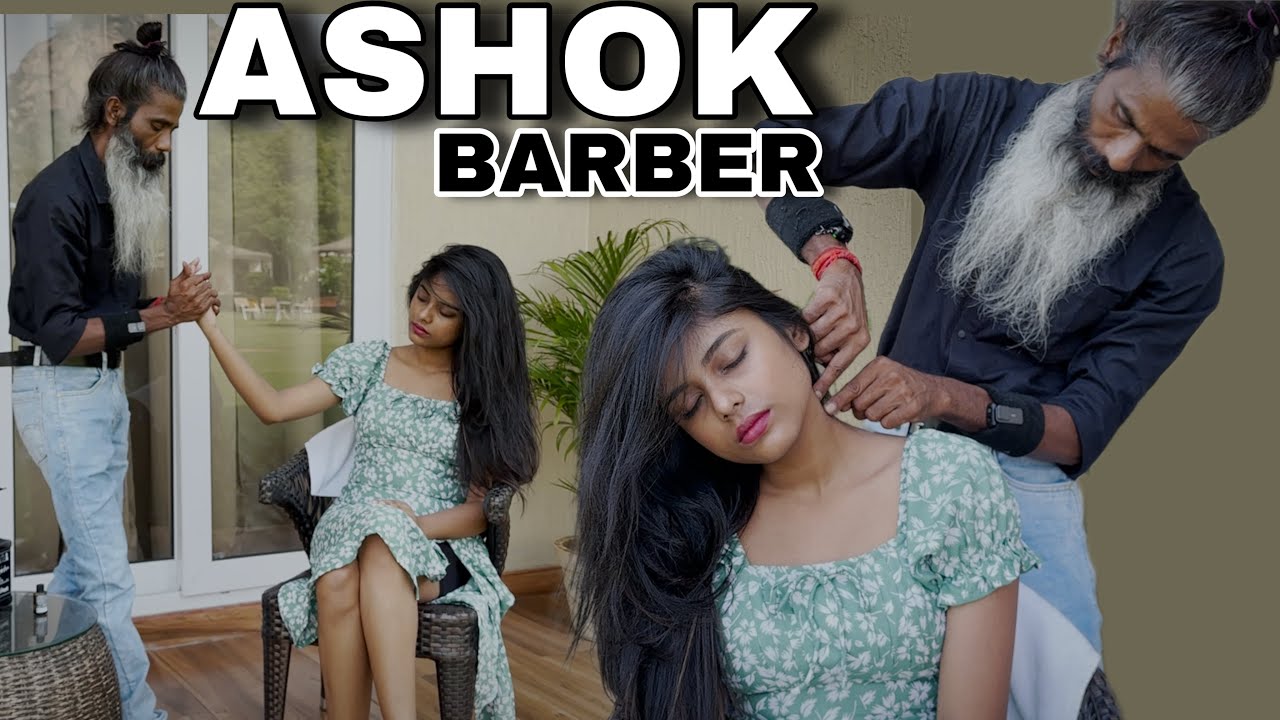 Asmr head massage, back massage, Neck cracking adjustment by Indian barber Ashok, Anxiety Relief