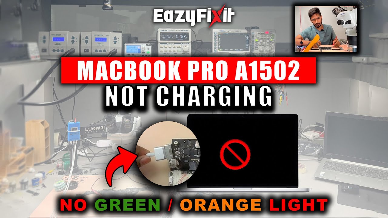MacBook Pro A1502 not turning on its dead MacBook Pro not charging No green light No orange light