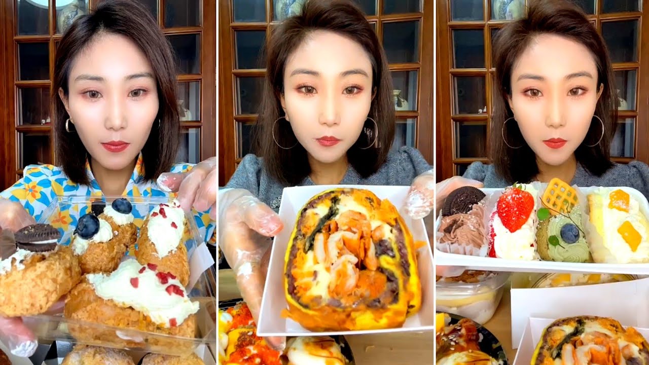 [ENG SUB] Strawberry lava cake,Purple sweet potato tiramisu, Egg tart, Hazelnut popsicles#asmr #food