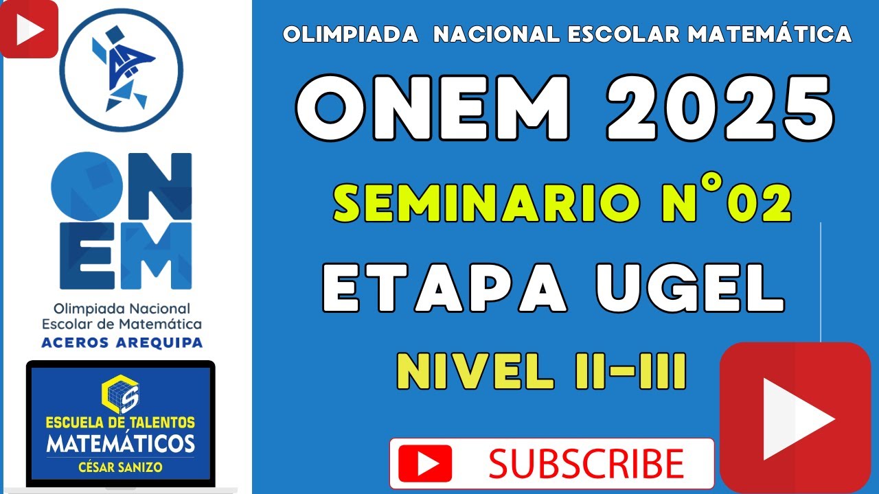 SEMINARIO ONEM 2025 | ETAPA UGEL - NIVEL 2 y 3