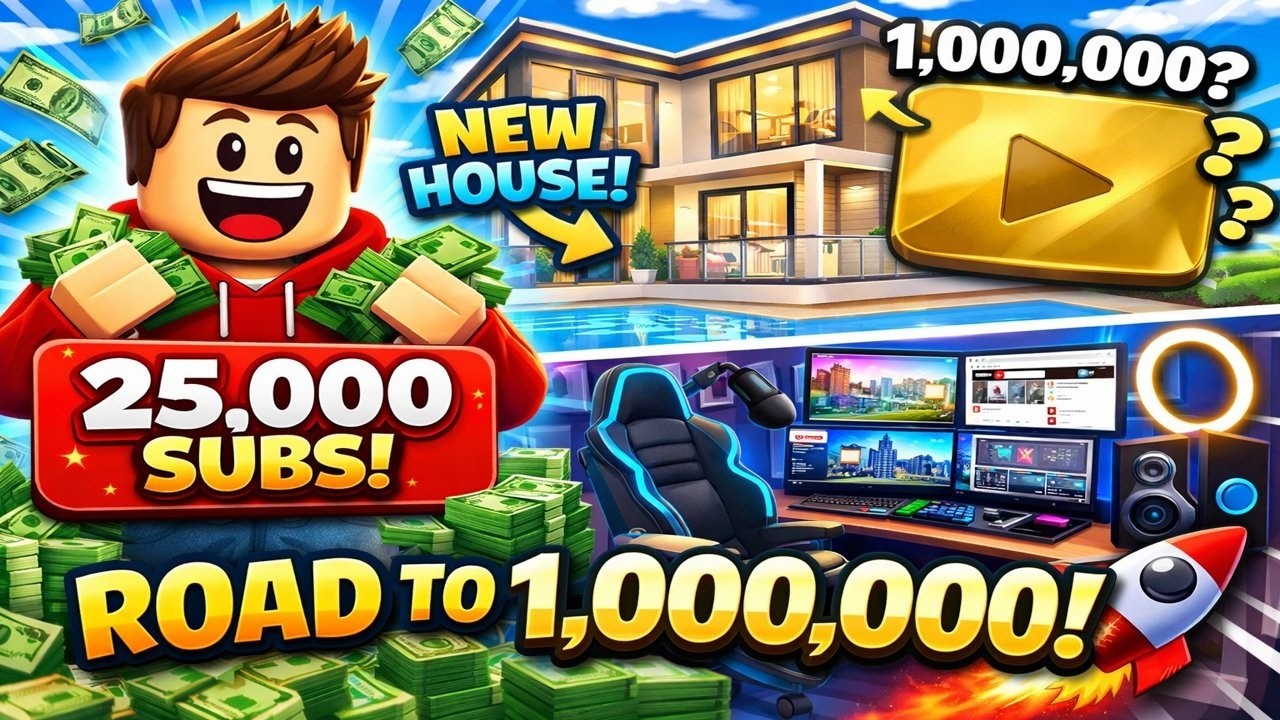 I Hit 25,000 Subscribers in Youtuber Life 2! 🏠 INSANE House + Setup Upgrade (Road to 1 MILLION!)