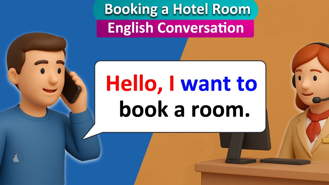 How to Book a Hotel Room in English 🏨 | Easy English Conversation for Beginners
