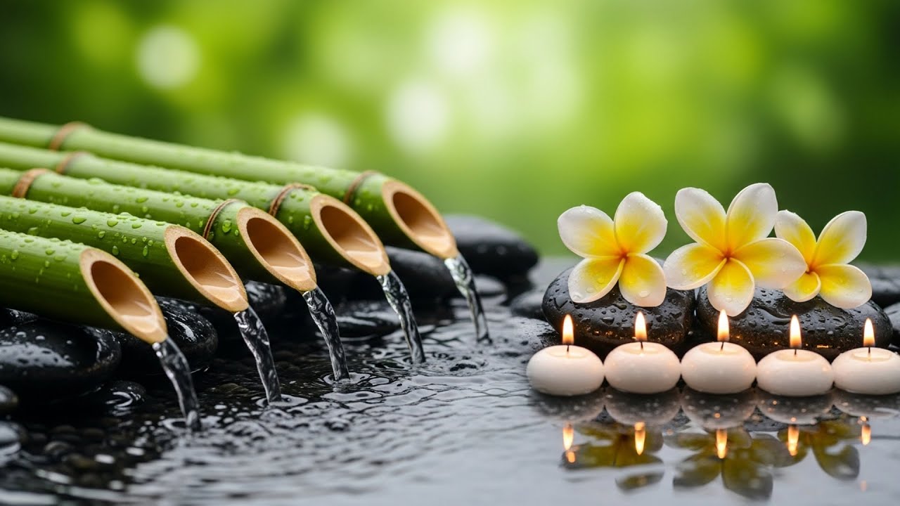 Peaceful Bamboo Water Sounds 🌿 Birds & Gentle Piano for Deep Sleep (10 Hours)