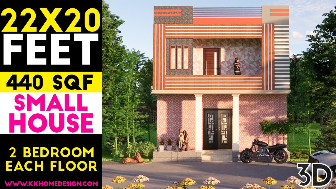 Duplex House Design 22x20 Feet Small Space House || 22 By 20 Feet Plan#62