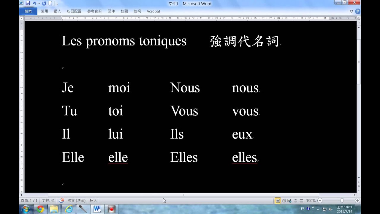 文法大補帖：強調代名詞 moi toi