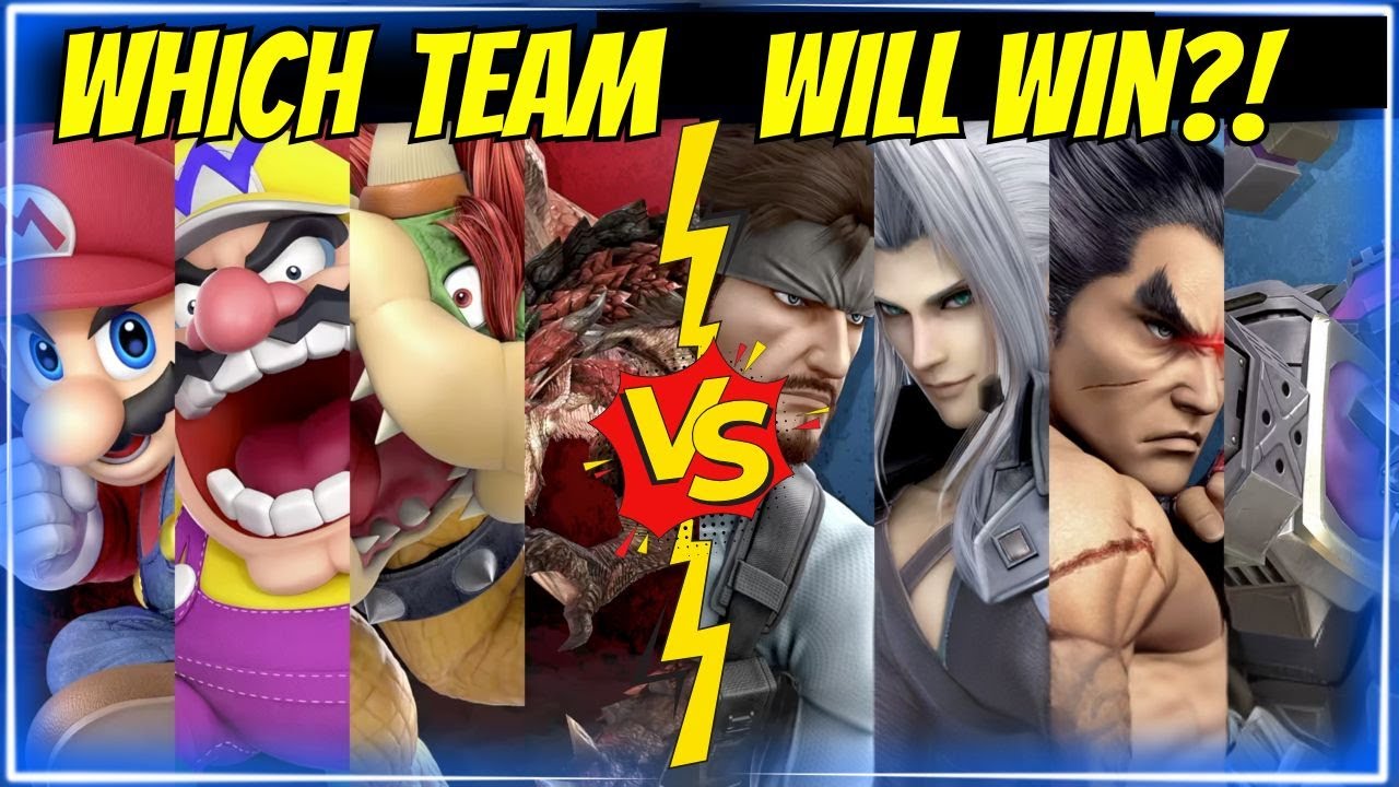 Mario’s Squad против The Legends: Smash Bros Ultimate 4v4 Chaos!