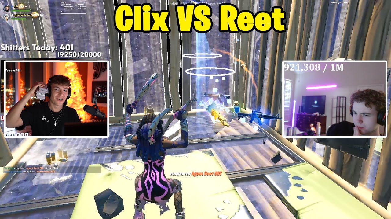 Clix VS Reet 2v2 TOXIC Fights w/ Peterbot & Bucke!