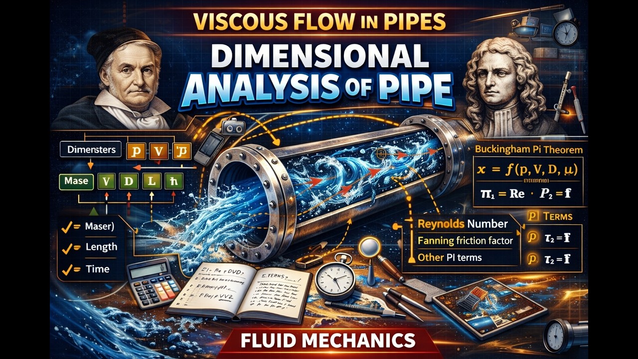 Dimensional analysis of pipe flow | Viscous Flow | Fluid Mechanics Lecture #4