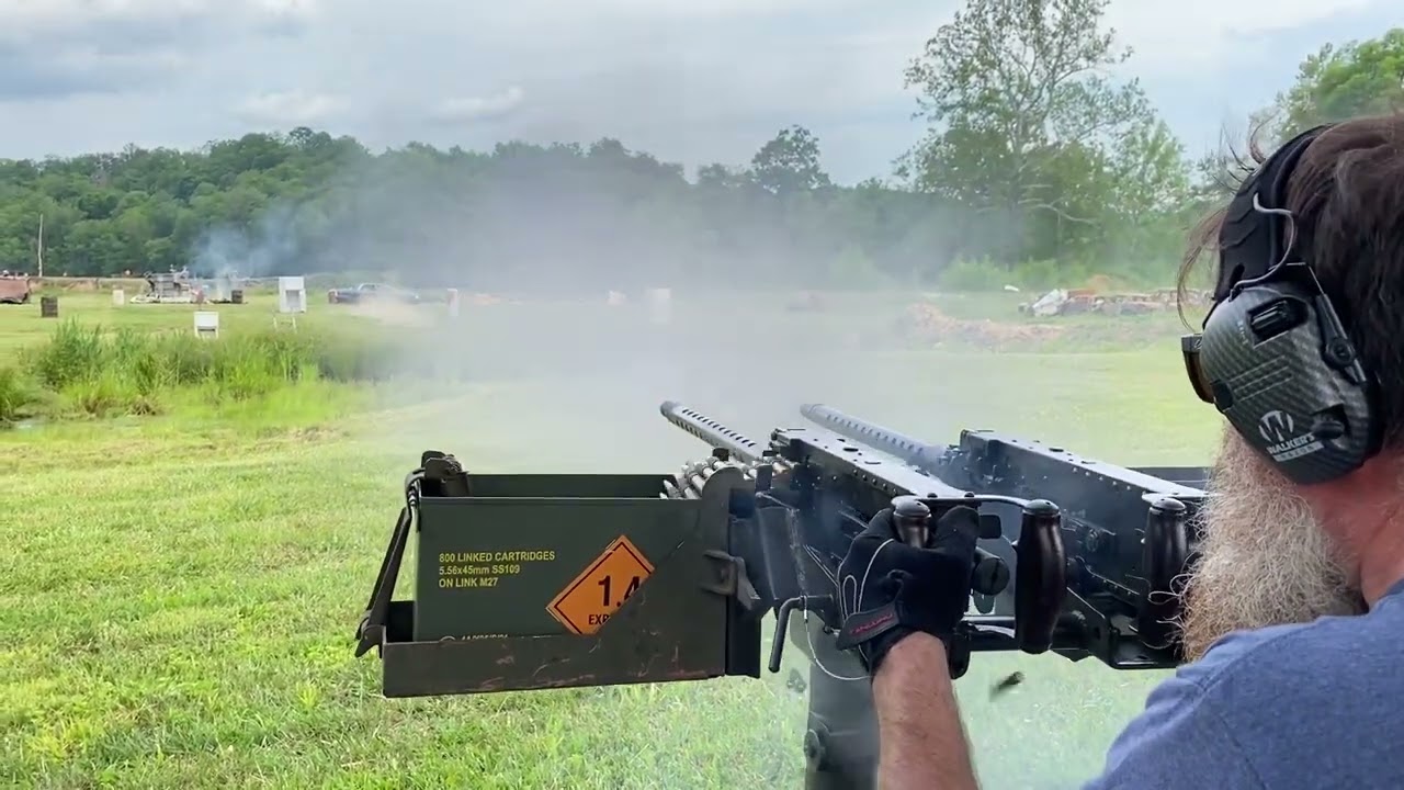 Dual ANM2 Belt Dump at the range #military #guns #machinegun #ww2