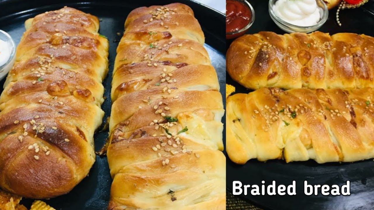 Stuffed braided bread/braided bread recipe/designer bread