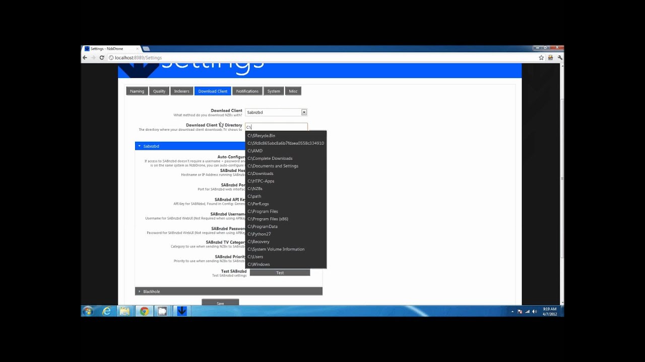 NzbDrone Configuration - HTPCBuild.com