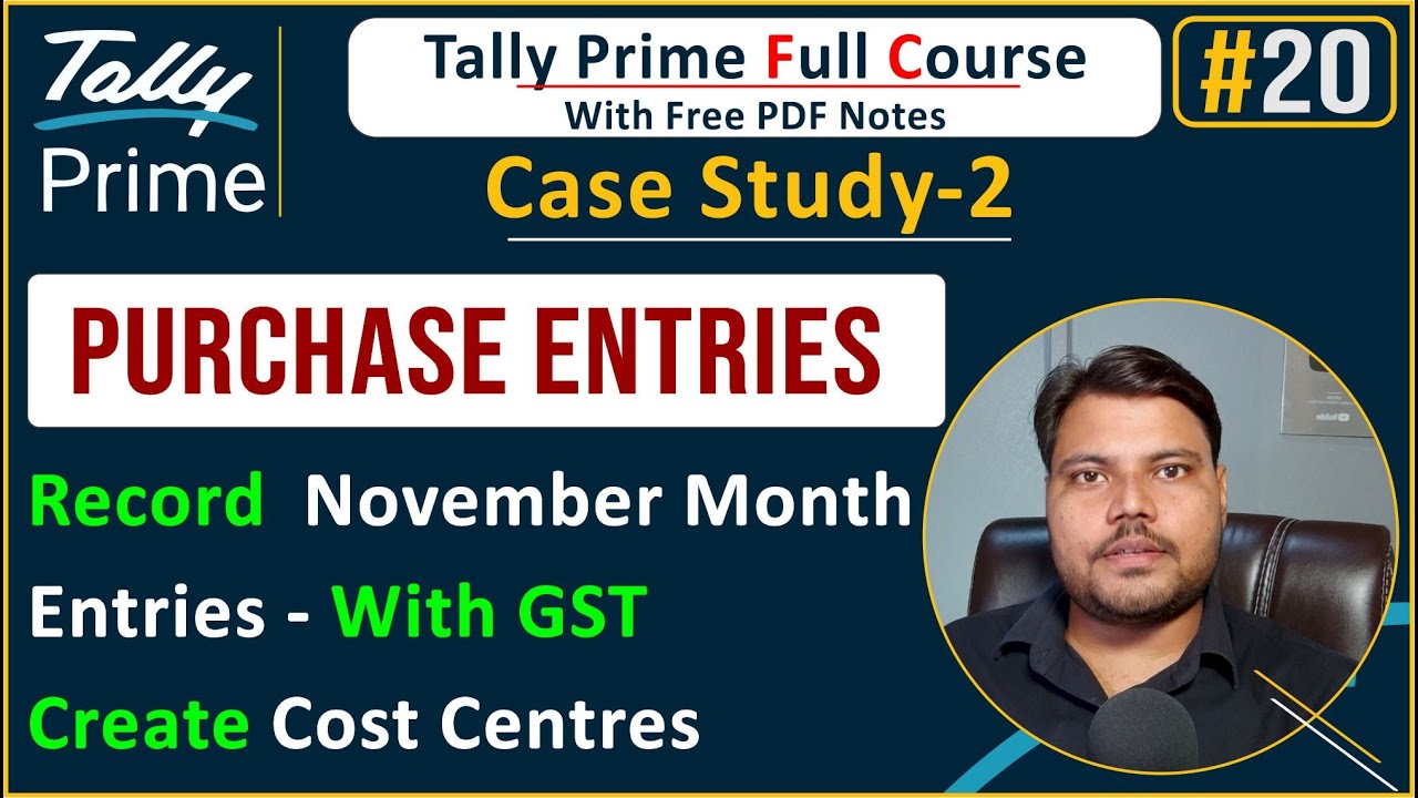 Tally Prime Record Purchase Entries, Create stock item With GST | UPCISS | Lecture 20