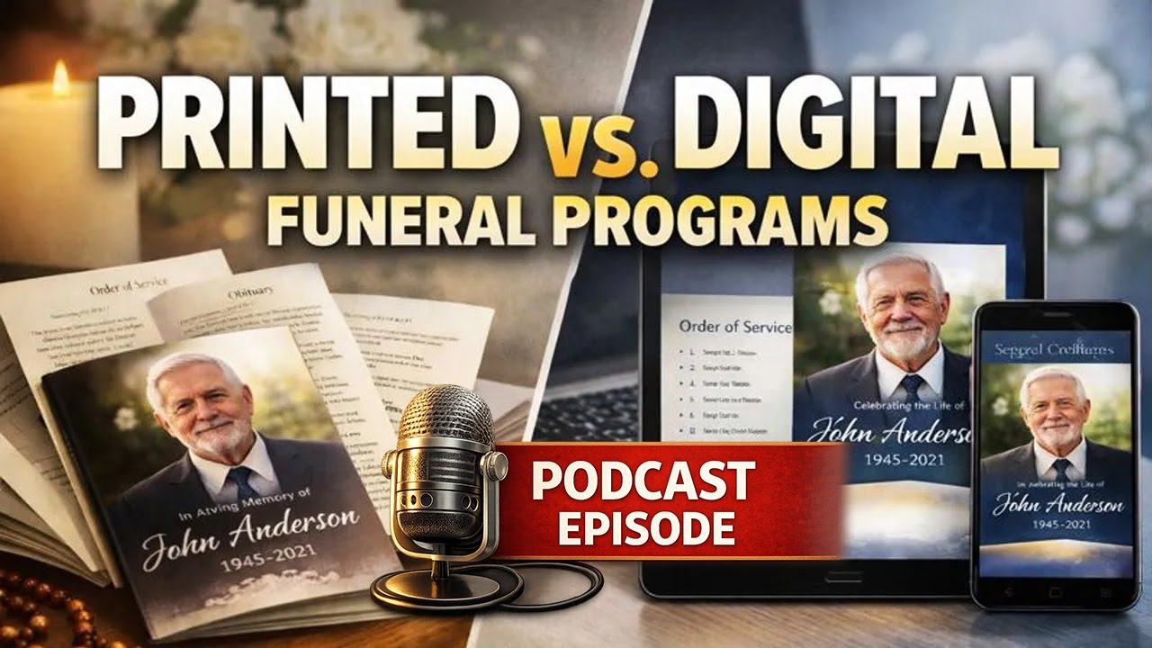 Digital vs. Printed Funeral Programs Understanding the Differences - Podcast Episode 17