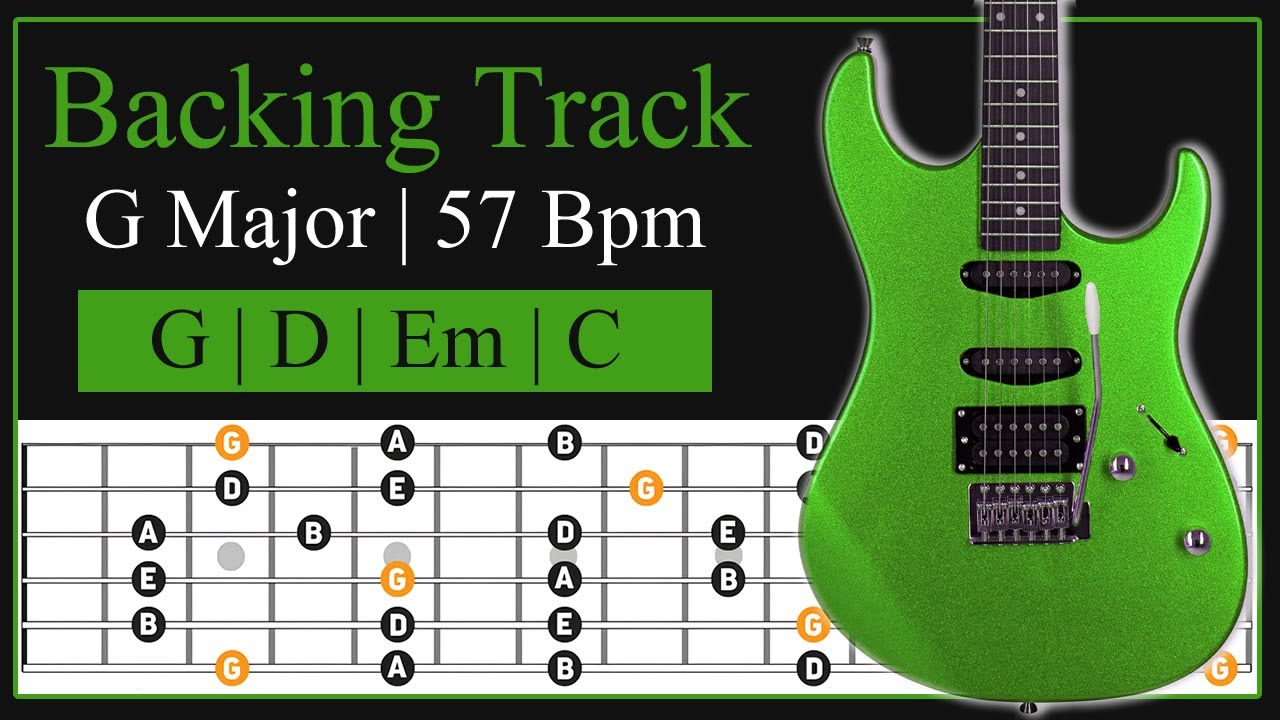 G Major Guitar Backing Track | 57 Bpm