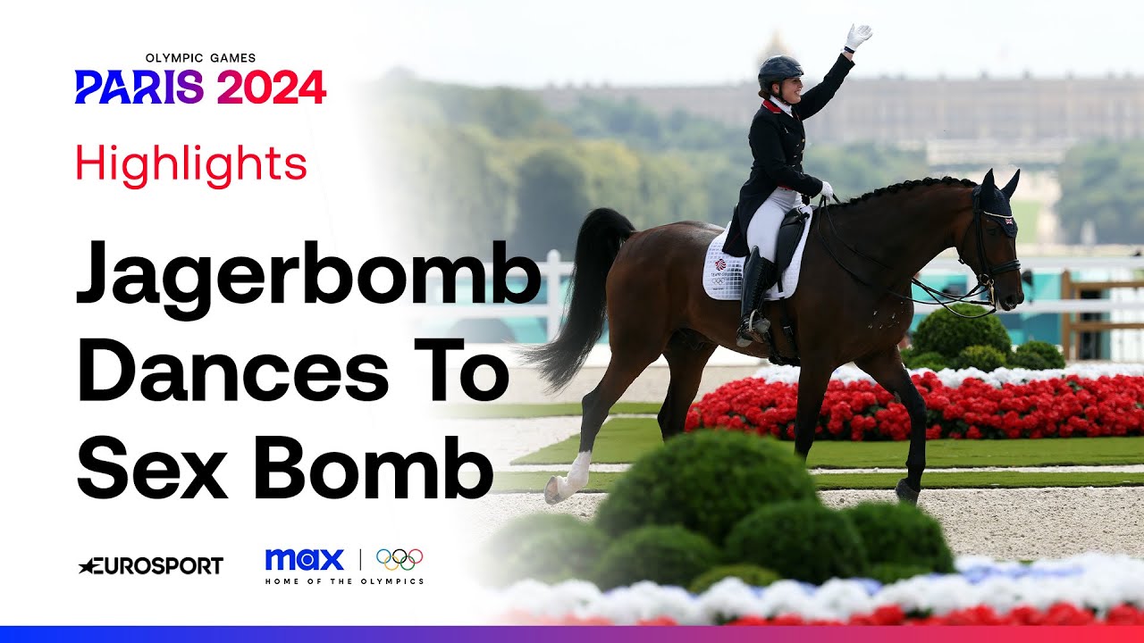 Jagerbomb Dances To Sex Bomb By Tom Jones 🤣 | Dressage Individual Grand Prix Freestyle #Paris2024