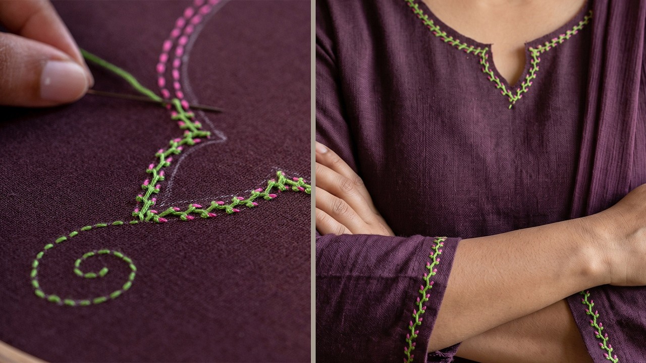 Beautiful Flower Vine Stitch for Any Dress!