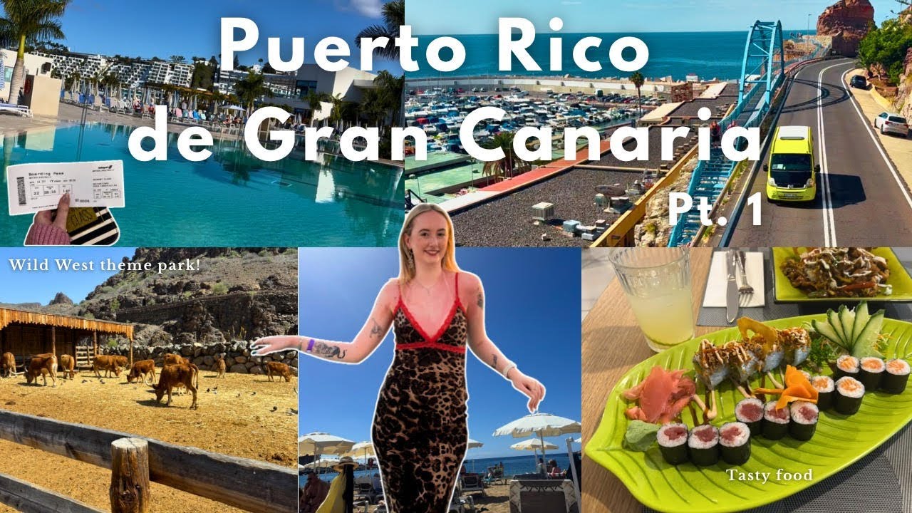 TRAVEL VLOG | PUERTO RICO, GRAN CANARIA | travelling, beach days & wild west theme park! *part 1*