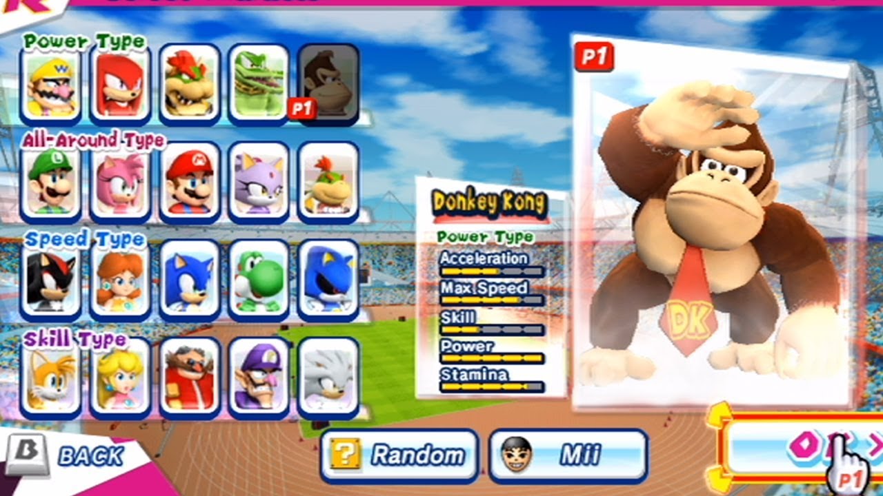 Mario & Sonic at the London 2012 Olympic Games - All Characters