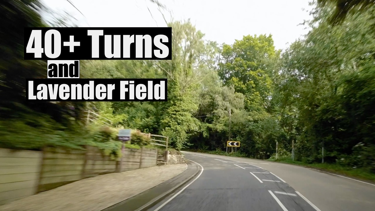Driving an exciting rural road in Hampshire