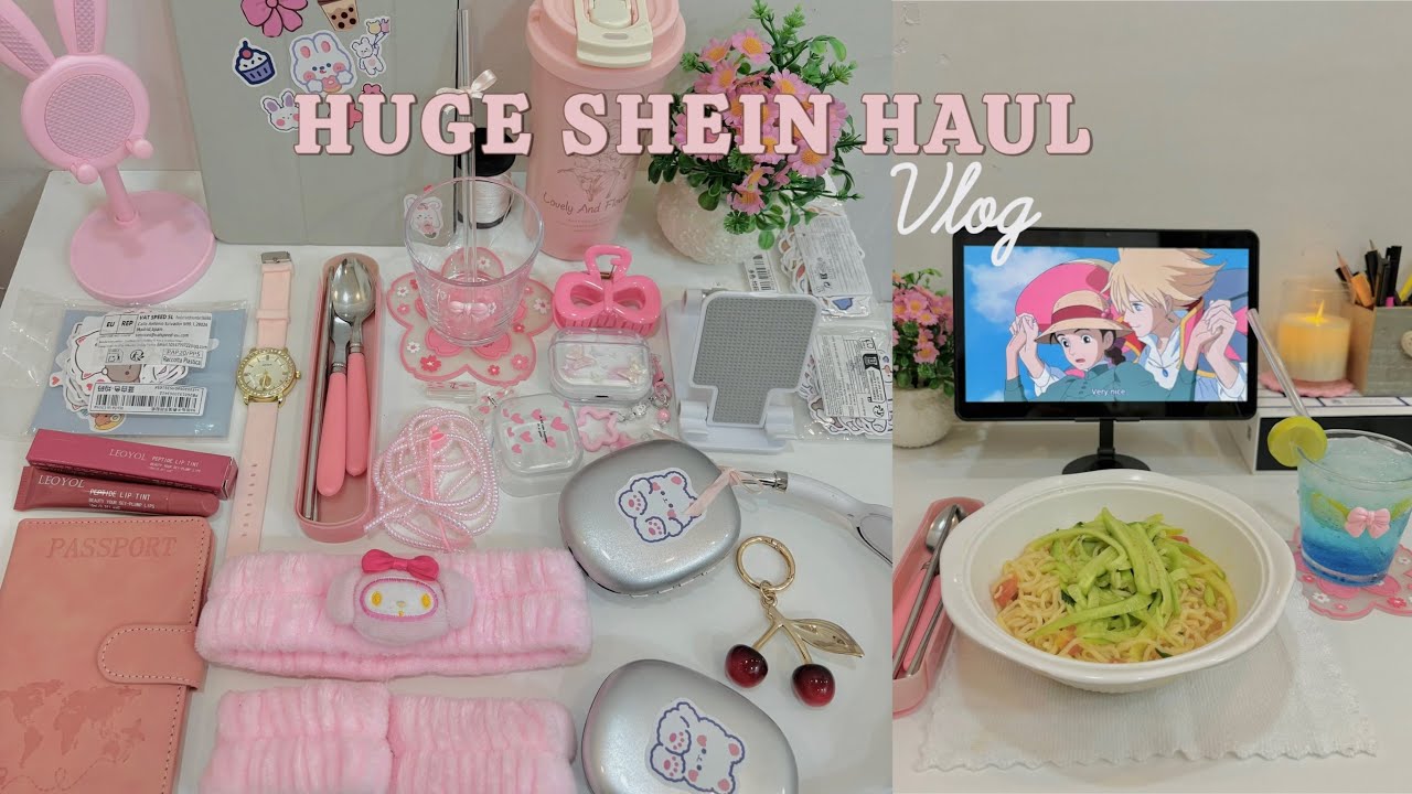 SHEIN Haul Unboxing , Cute and Useful Pink aesthetic finds| ASMR , desk essentials