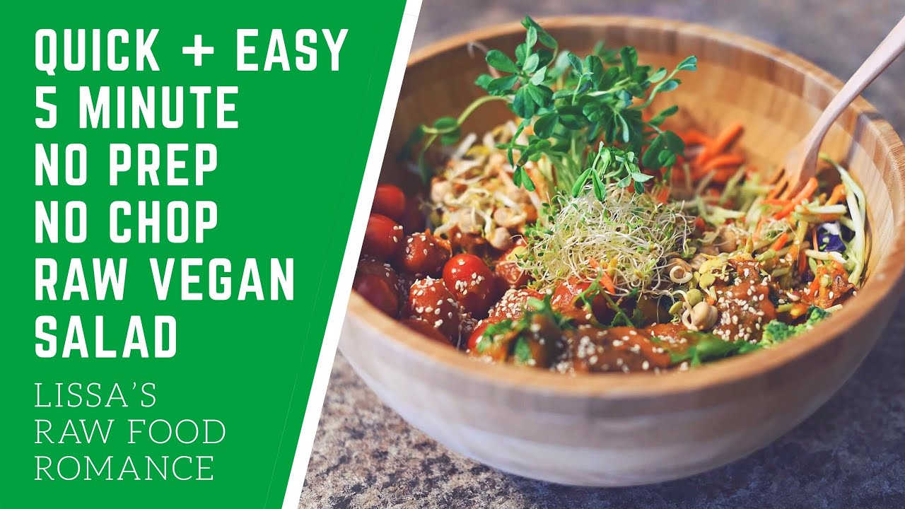 QUICK & EASY NO PREP NO CHOP RAW FOOD VEGAN SALAD RECIPE || HEALTHY WEIGHT LOSS