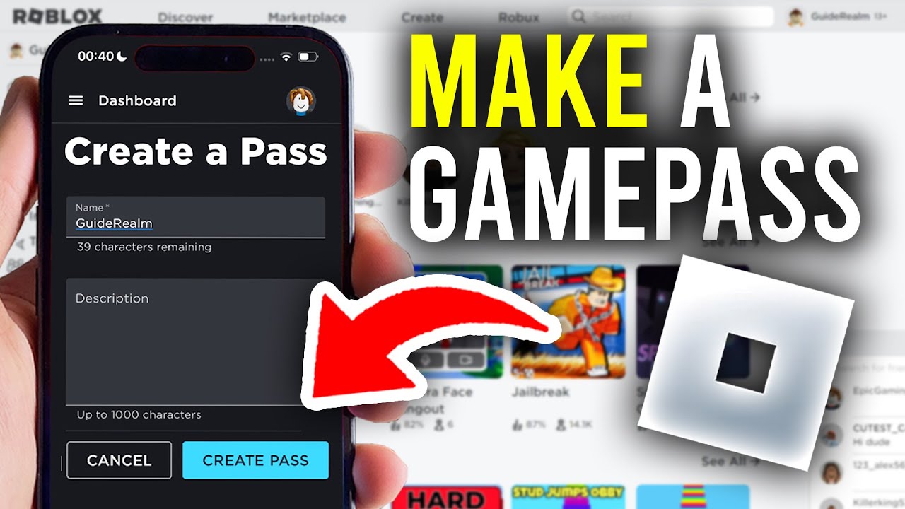 How To Make A Gamepass In Roblox Mobile (Updated) - Full Guide