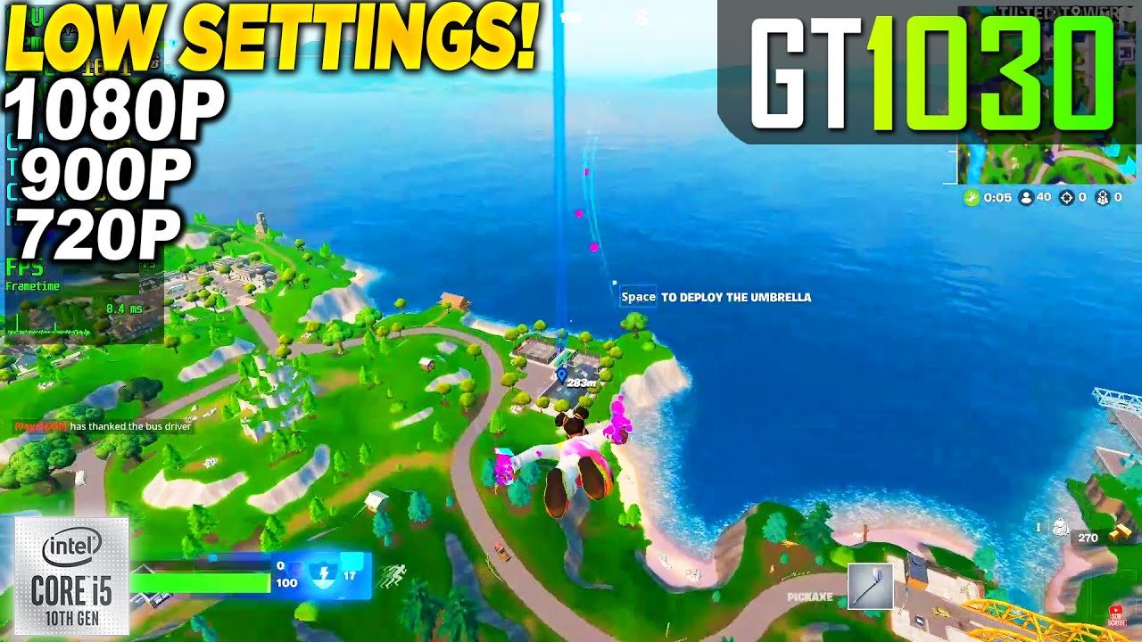 Fortnite Reload GT 1030 + İ5 10400F - 1080p 900p 720p Low, Performance Mode,