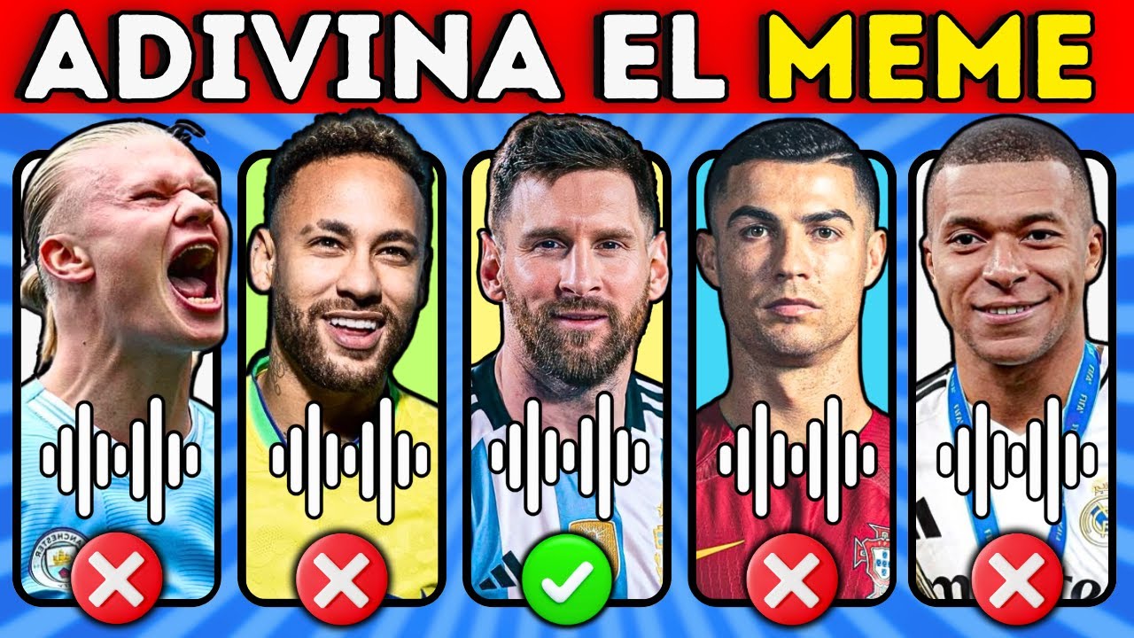 Adivina 16 MEMES De FUTBOLISTAS😀❤️Siu Navideño🎄Que Mirá Bobo👀Messi, Neymar, Mbappé⚽Memes De Fútbol🎶