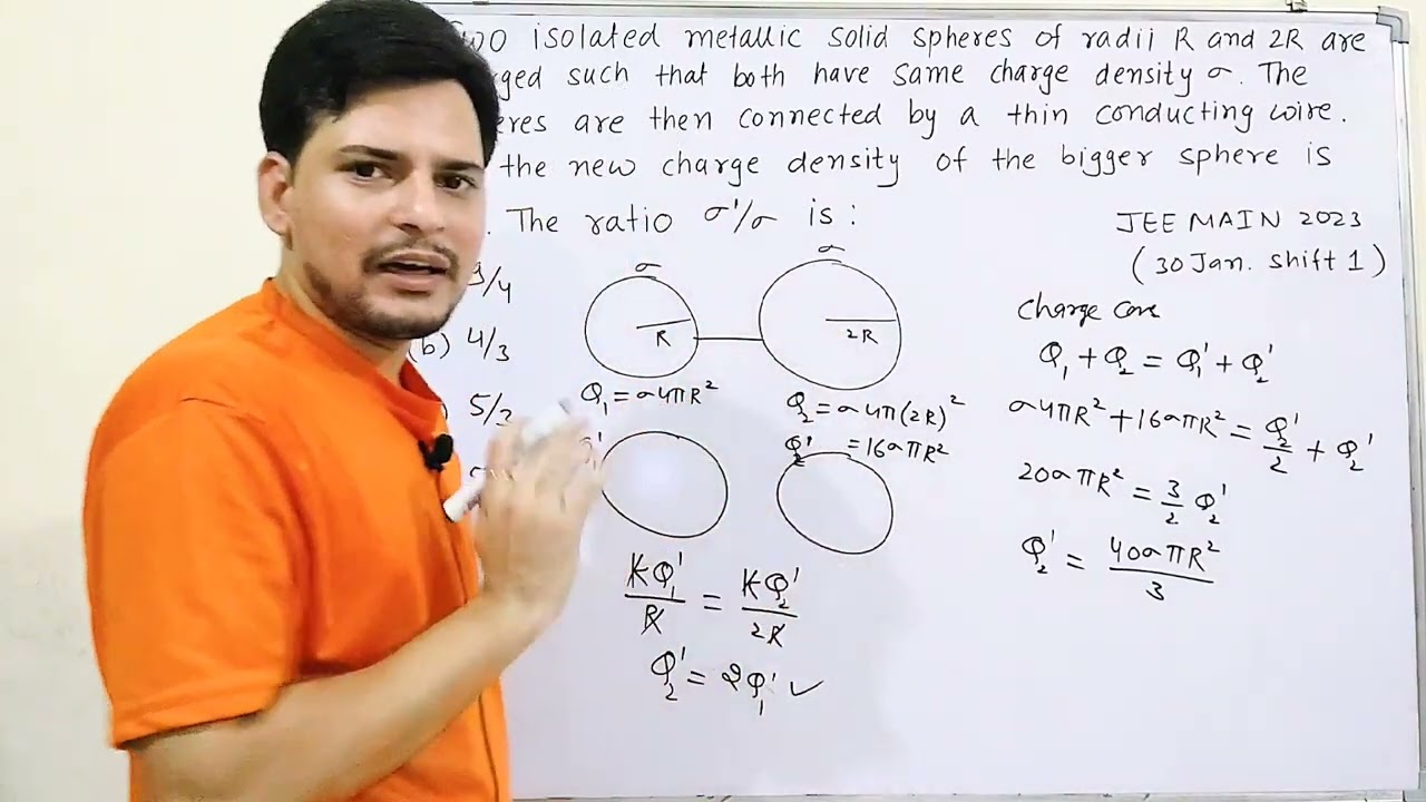 Two isolated metallic solid sphere or radii R and 2R are charged