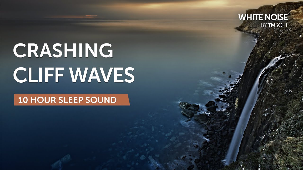 Crashing Cliff Waves Sleep Sound - 10 Hours - Black Screen