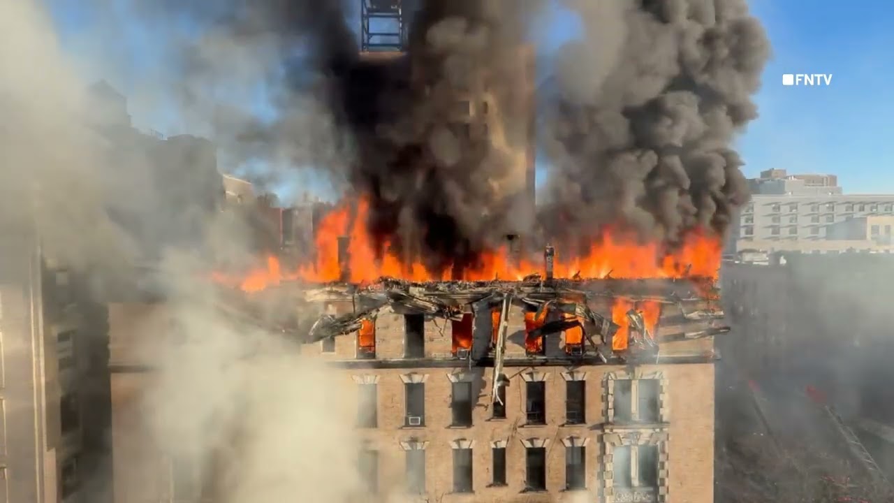 Towering Flames in Massive 4-Alarm Blaze on Manhattan's Upper West Side