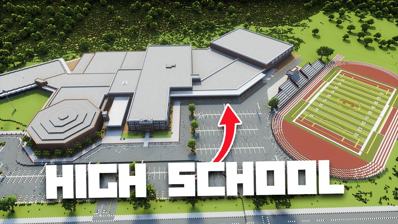 Мы построили среднюю школу в нашем городе в Minecraft.