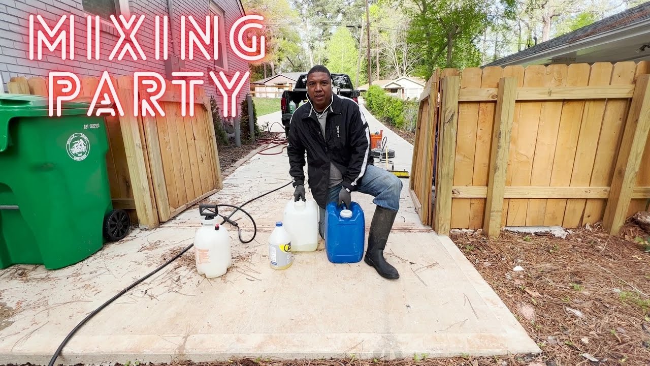 Pressure Washing How to Mix Bleach Chemical Mix Easy